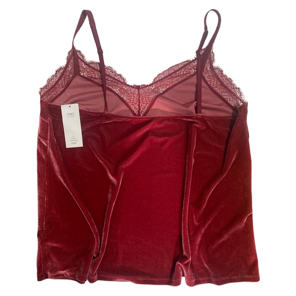 NWT M&S Red Velvet Lace Tank Top - Picture 2 of 8
